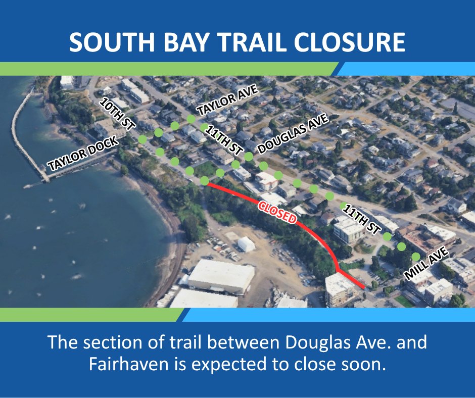 South Bay Trail Section to Close Imminently for Fairhaven Center Development, May Last Two Years