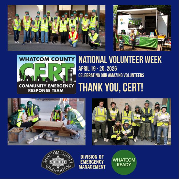 Whatcom County Sheriff Honors CERT Volunteers During National Volunteer Week