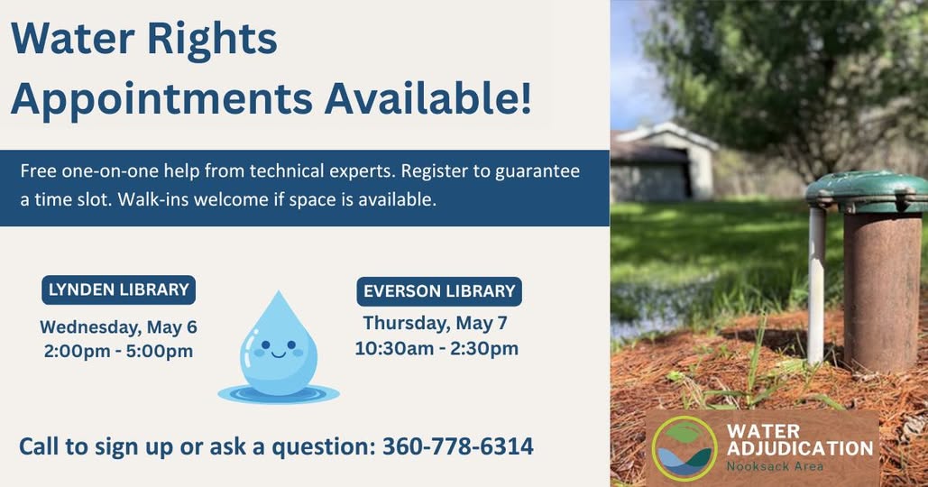 Free Water Rights Help Sessions Available in Lynden and Everson Next Week