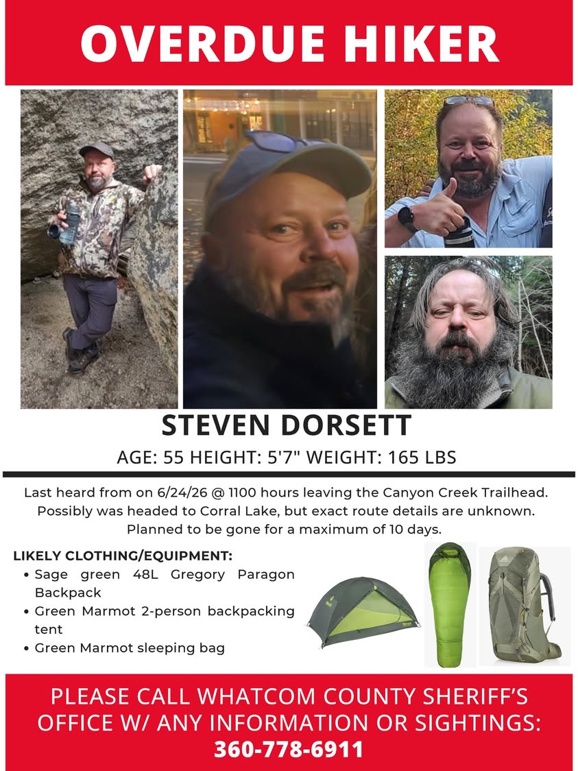 Whatcom Sheriff Seeks Help Finding Hiker Overdue Since June 24
