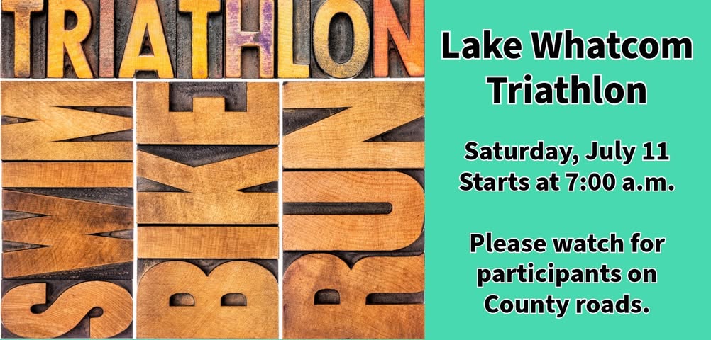 Lake Whatcom Triathlon Underway This Morning -- Slow Down for Athletes on Lakeside Roads