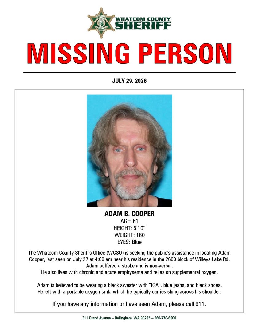 Missing Whatcom County Man with Stroke History Found Safe After Multi-Day Search