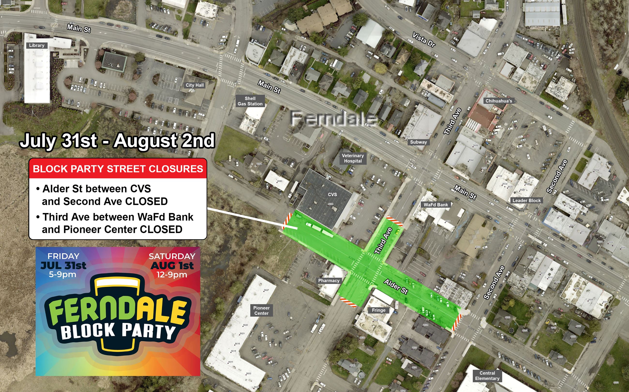 Downtown Ferndale Streets Close Friday for Block Party Running Through Sunday