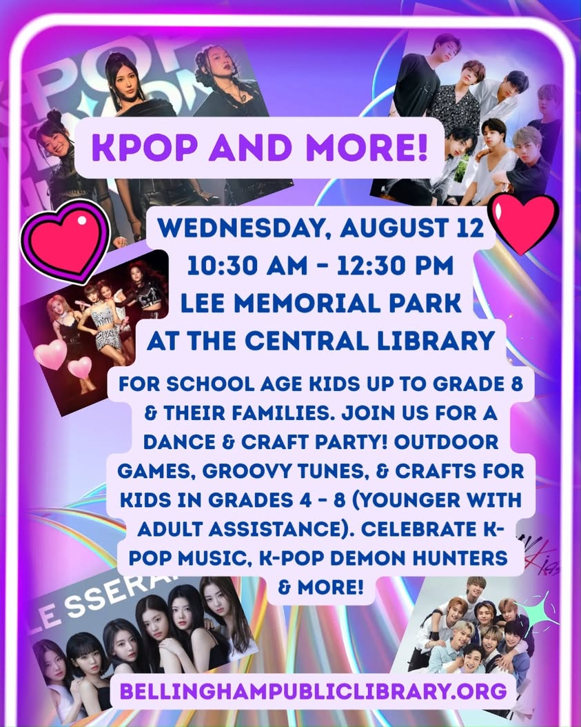 Bellingham Library Hosts Free Outdoor K-Pop Celebration for Kids on August 12