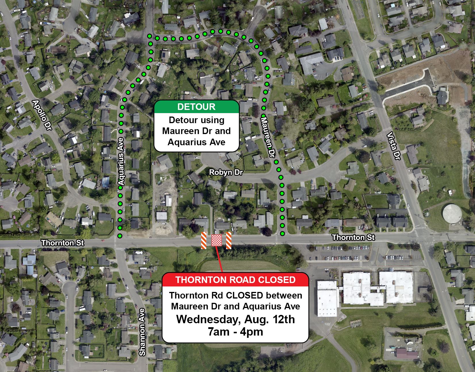 Thornton Street in Ferndale Closes Wednesday for Road Repairs