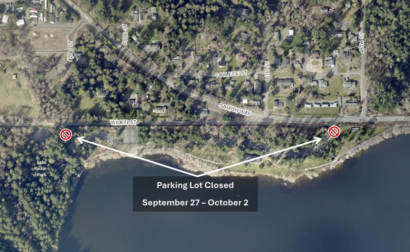 Lake Padden West Parking Lot Closes Monday for Reflector Installation Work
